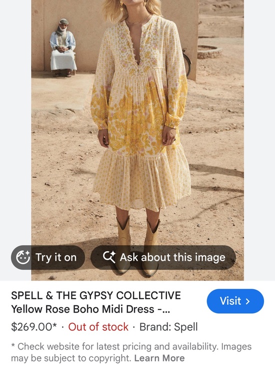 Spell Dresses & Skirts - Spell & the Gypsy Collective Yellow Rose Floral Boho Midi Dress
